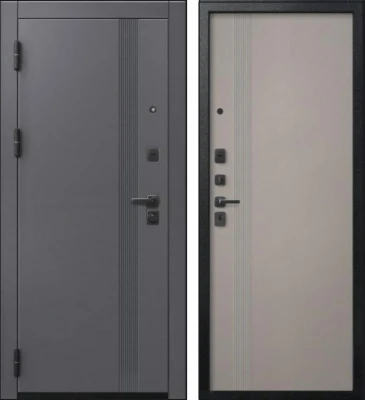 Дверь V-17 Черный муар + Кашемир графит - Кашемир грей